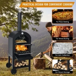 Costway Outdoor Pizza Oven Wood Fire Pizza Maker Grill W/ Pizza Stone & Waterproof Cover -Quality Garden Outdoor Store GUEST 8736ae0e e3eb 4b9a 9c42 2069694ad9d2