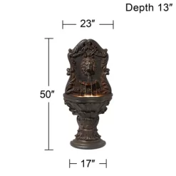 John Timberland Imperial Lion Acanthus Rustic Outdoor Floor Wall Water Fountain With LED Light 50" For Yard Garden Patio Home Deck Porch House Balcony -Quality Garden Outdoor Store GUEST 87a10bee e796 4fd3 9e5e b2df1812564e