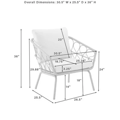 Juniper 4pc Outdoor Wicker Conversation Set - Cream/Natural -Crosley 14 Juniper 4pc Outdoor Wicker Conversation Set - Cream/Natural -Crosley - Image 14