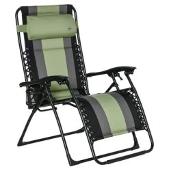 Outsunny XL Oversize Zero Gravity Recliner, Padded Patio Lounger Chair, Folding Chair With Adjustable Backrest, Cup Holder And Headrest For Backyard, Poolside, Lawn -Quality Garden Outdoor Store GUEST 883f3118 24cc 422e 9c38 ee274e2fa432