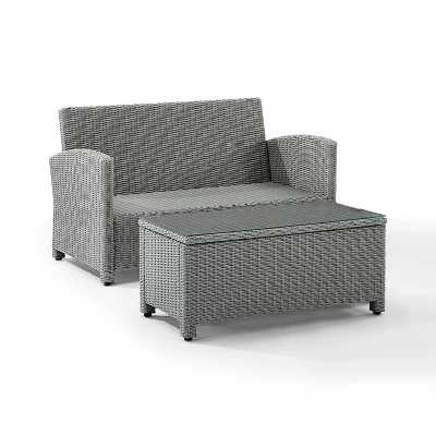 Bradenton Outdoor Wicker Sofa & Coffee Table Set - Crosley 3 Bradenton Outdoor Wicker Sofa & Coffee Table Set - Crosley - Image 3