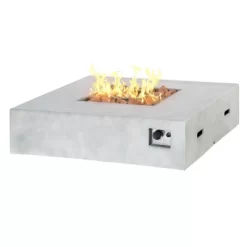 Outsunny Outdoor Propane Fire Pit Table Faux Grey Ledge Stone 42-inch Square Fire Table, 50,000BTU Auto Ignition Gas Firepits With Protective Cover -Quality Garden Outdoor Store GUEST 88b19119 962e 4044 8046 d041d8a9565c