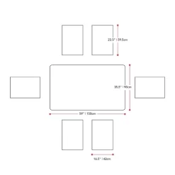 7pc Outdoor Dining Set - Natural - CorLiving -Quality Garden Outdoor Store GUEST 8909cf22 fe00 413f bedf ecfd17f4808a