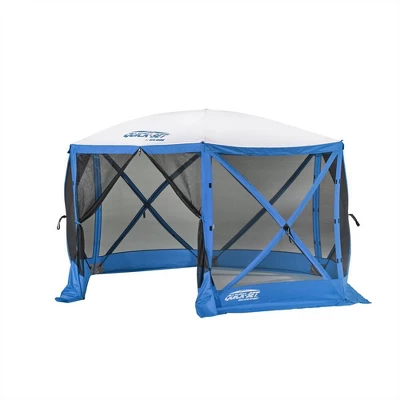 CLAM Quick Set Escape 11.5 X 11.5 Foot Portable Pop Up Outdoor Camping Gazebo Canopy Shelter With Carry Bag And 2 Pack Of Wind And Sun Panels, Blue 1 CLAM Quick Set Escape 11.5 X 11.5 Foot Portable Pop Up Outdoor Camping Gazebo Canopy Shelter With Carry Bag And 2 Pack Of Wind And Sun Panels, Blue
