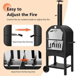 Costway Outdoor Pizza Oven Wood Fire Pizza Maker Grill W/ Pizza Stone & Waterproof Cover -Quality Garden Outdoor Store GUEST 89e10153 a6aa 4c11 b110 17916594a829