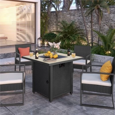 Yaheetech Gas Fire Pit Table Square With Ceramic Tabletop Outdoor 4 Yaheetech Gas Fire Pit Table Square With Ceramic Tabletop Outdoor - Image 4