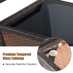 Costway Patio Rattan Bar Serving Cart Wheels Ice Bucket Glass Top Handle Garden -Quality Garden Outdoor Store GUEST 8a604216 1faf 4ddb be1c 4c3cac552d9d