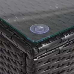 7pc Wicker Patio Conversation Set With Pillows & Cushions - Espresso/Blue - GODEER -Quality Garden Outdoor Store GUEST 8a7814ee 7f38 4291 af1e 30353849bc27