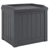 Suncast 22-Gallon Outdoor Patio Backyard Deck Box Storage Bench And 30-Gallon Hideaway Trash Waste Bin With Latching Lid, Cyberspace