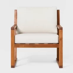 Saracina Home Modern Slat-Back Acacia Outdoor Arm Chair With Cushions -Quality Garden Outdoor Store GUEST 8c100c19 cce6 4263 bf19 7df869ee1e9b