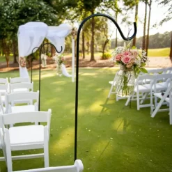 Nature Spring Powder-Coated Metal Shepherd's Hook For Plants, Bird Feeders, And Lanterns - Black