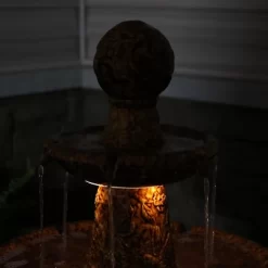 Sunnydaze Decor Sunnydaze 43"H Electric Ceramic 3-Tier Floral Motif Outdoor Water Fountain With LED Lights -Quality Garden Outdoor Store GUEST 8d008139 a440 4f03 8944 0f797154db4e