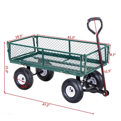 Costway Heavy Duty Lawn Garden Utility Cart Wagon Wheelbarrow Steel Trailer 2 Costway Heavy Duty Lawn Garden Utility Cart Wagon Wheelbarrow Steel Trailer - Image 2