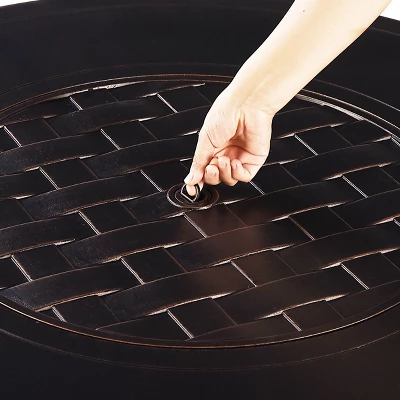 5pc Outdoor Fire Table Set With 44" Round Fire Table, 4 Deep Seating Swivel Rocking Chairs & Table Fabric Covers - Oakland Living 6 5pc Outdoor Fire Table Set With 44" Round Fire Table, 4 Deep Seating Swivel Rocking Chairs & Table Fabric Covers - Oakland Living - Image 6