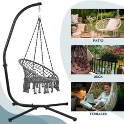 Hammock Steel C Stand -Stand For Hanging Hammock Chairs - 300 Pound Capacity, Black -Quality Garden Outdoor Store GUEST 8d3153fb c4bc 4109 94a4 1dbb62e3a3ae
