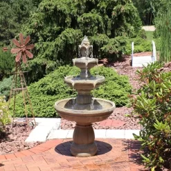 Sunnydaze Decor Sunnydaze 48"H Electric Fiberglass 3-Tier Outdoor Water Fountain -Quality Garden Outdoor Store GUEST 8da05b4c 86f4 48c1 9bd4 267999b583a4