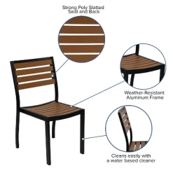 Flash Furniture Lark Outdoor Patio Bistro Dining Table Set With 2 Chairs And Faux Teak Poly Slats -Quality Garden Outdoor Store GUEST 8dd193ca 1dd2 46c2 8007 920dbe22b584