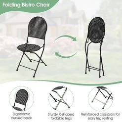 3pcs Patio Bistro Set Outdoor Conversation Furniture Table & Folding Chair -Quality Garden Outdoor Store GUEST 8e0f8394 e711 4d57 a8a8 17ea7a31365f