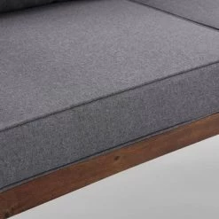 Saybrook Modern Metal And Wood Patio Loveseat - Gray/Dark Brown - Saracina Home -Quality Garden Outdoor Store GUEST 8ebe81a5 449a 4cda b83f 3d9bc9da3073