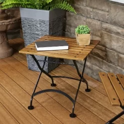 Sunnydaze Decor Sunnydaze Indoor/Outdoor Chestnut Wood Folding Square Patio Accent Side Table - 20" - Brown -Quality Garden Outdoor Store GUEST 8ee83799 f855 456f 96c9 4dda796eceb2