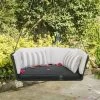 Sally Loveseat Swing With Cushion - Gray/Black - Novogratz