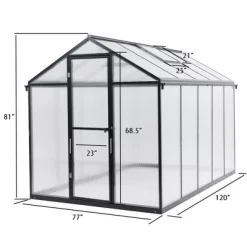 Aoodor Walk-In Greenhouse Polycarbonate Panel Hobby Greenhouses With Aluminum Frame Heavy Duty 11 Aoodor Walk-In Greenhouse Polycarbonate Panel Hobby Greenhouses With Aluminum Frame Heavy Duty -Quality Garden Outdoor Store GUEST 907882a5 ed92 4eb3 b0a9 67a613807a7c