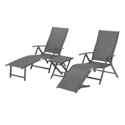 Outdoor Aluminum Folding Adjustable Chaise Lounge Chairs And Table Set - Crestlive Products -Quality Garden Outdoor Store GUEST 91264a53 33e0 414d a700 cab5f22e76bd