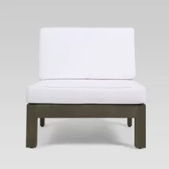 Brava 4pc Acacia Modular Sofa And Table Set - Gray/White - Christopher Knight Home -Quality Garden Outdoor Store GUEST 92b6fcb0 a31a 4753 8962 73318628996b