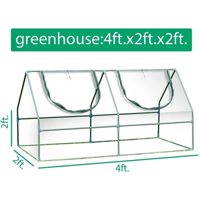Aoodor Mini 4 Ft. X 2 Ft. X2 Ft. Greenhouse Zipper Doors 4 Aoodor Mini 4 Ft. X 2 Ft. X2 Ft. Greenhouse Zipper Doors - Image 4