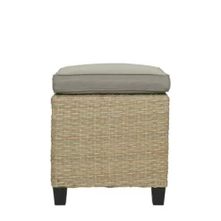 6pc Outdoor Wicker Conversation Set With Arm Chairs, Sofa, Ottomans & Coffee Table - Brown - GODEER -Quality Garden Outdoor Store GUEST 938541bc d887 4ef8 8d76 5e4edfcdd944