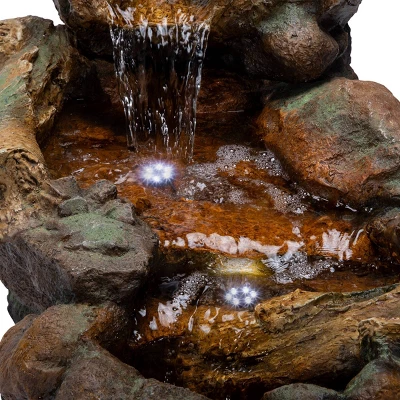20" Cascading Stone River Fountain With LED Lights Cool White - Alpine Corporation 4 20" Cascading Stone River Fountain With LED Lights Cool White - Alpine Corporation - Image 4