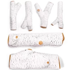 Barton Realistic Flame Large Ceramic Wood Realistic Flame Firepit Log Kit Fireplace Logs