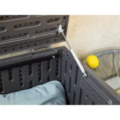 Barton 130 Gallons Outdoor Plastic Deck Box All-Weather Resin Storage Wood Look Style, Brown -Quality Garden Outdoor Store GUEST 93f094c5 0cc5 4ae3 ae94 db0eb5ae0af1