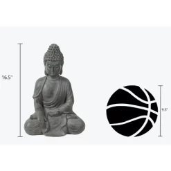 LuxenHome 16.1" Gray MgO Enlightened Buddha Garden Statue 12 LuxenHome 16.1" Gray MgO Enlightened Buddha Garden Statue -Quality Garden Outdoor Store GUEST 9485aed9 65d2 4795 a259 5b9f249bec7d