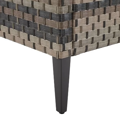 Prescott Outdoor Wicker Ottoman - Taupe/Brown - Crosley 6 Prescott Outdoor Wicker Ottoman - Taupe/Brown - Crosley - Image 6