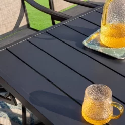 7pc Patio Dining Set With Rectangle Table With 2.6" Umbrella Hole & Sling Arm Chairs - Captiva Designs 14 7pc Patio Dining Set With Rectangle Table With 2.6" Umbrella Hole & Sling Arm Chairs - Captiva Designs -Quality Garden Outdoor Store GUEST 96c47332 d87e 456b 8ed6 576d8d41832f