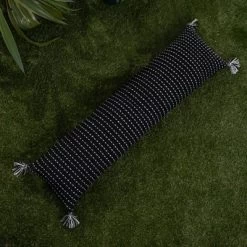 Black With White Tick Stripe 12X46 Hand Woven Filled Outdoor Pillow - Foreside Home & Garden -Quality Garden Outdoor Store GUEST 97316e47 14b5 446c 9574 e9c66a9ce6e4