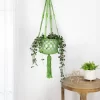 Northlight 43" Green Lattice Pattern Macrame Hanging Planter Holder