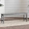 Ravenscroft Modern Boho Acacia Wood Slat Top Outdoor Dining Bench - Gray Wash - Saracina Home