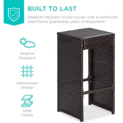 Best Choice Products 7-Piece Outdoor Rattan Wicker Bar Dining Patio Furniture Set W/ Glass Table Top, 6 Stools -Quality Garden Outdoor Store GUEST 979f8915 322d 4142 9a61 536d1832278c