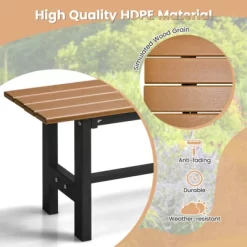 Costway 2PCS Outdoor HDPE Bench With Metal Frame 47'' X 14'' X 16'' For Yard Garden Brown/Black/Gray -Quality Garden Outdoor Store GUEST 9861c903 ee96 4353 97c4 f9bcc708608f
