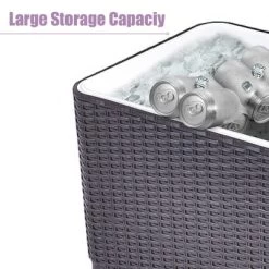 Costway Outdoor Rattan 80QT Party Portable Rolling Cooler Cart Ice Beer Beverage Chest -Quality Garden Outdoor Store GUEST 98d14c19 9090 4896 8cf6 90bab47c40f1