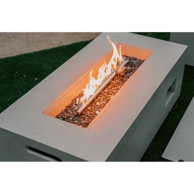 Kante 42" Rectangular Concrete & Metal Outdoor Propane Gas Modern Smokeless Fire Pit Table - Light Gray - Rosemead Home & Garden, Inc. 4 Kante 42" Rectangular Concrete & Metal Outdoor Propane Gas Modern Smokeless Fire Pit Table - Light Gray - Rosemead Home & Garden, Inc. - Image 4
