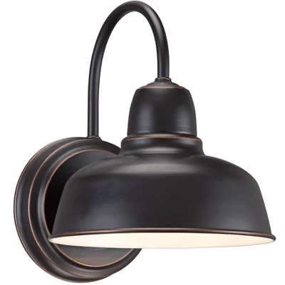 John Timberland Urban Barn Rustic Industrial Farmhouse Outdoor Wall Light Fixtures Set Of 2 Oil Rubbed Bronze Gooseneck Arm 11 1/4" For Post Exterior 3 John Timberland Urban Barn Rustic Industrial Farmhouse Outdoor Wall Light Fixtures Set Of 2 Oil Rubbed Bronze Gooseneck Arm 11 1/4" For Post Exterior - Image 3