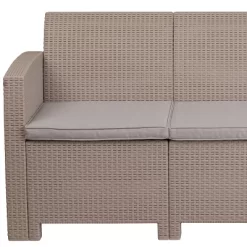 Merrick Lane Outdoor Furniture Resin Sofa Faux Rattan Wicker Pattern Patio 3-Seat Sofa With All-Weather Cushions -Quality Garden Outdoor Store GUEST 9bdaf463 7ca9 467b 8e86 0e5e8ce0c957