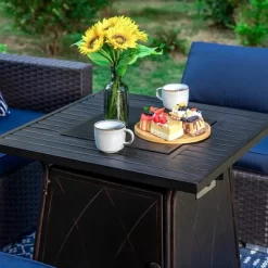 Captiva Designs 7pc Steel & Wicker Outdoor Square Fire Pit Furniture Set With Cushions -Quality Garden Outdoor Store GUEST 9bf8d92e 2a3c 4ac9 ad01 7c077ab6c587