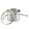 KitchenAid 3qt 3-Ply Blasé Stainless Steel Induction Saucepan With Lid Silver