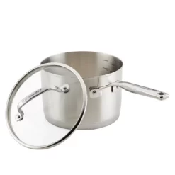 KitchenAid 3qt 3-Ply Blasé Stainless Steel Induction Saucepan With Lid Silver