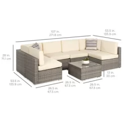 Best Choice Products 7-Piece Modular Outdoor Conversational Furniture Set, Wicker Sectional Sofas W/ Cover -Quality Garden Outdoor Store GUEST 9c231d66 4a7d 41e7 8124 d788c7ff946f