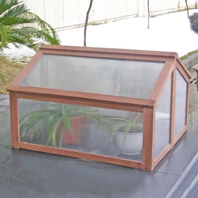 Costway Double Box Garden Wooden Green House Cold Frame Raised Plants Bed Protection 7 Costway Double Box Garden Wooden Green House Cold Frame Raised Plants Bed Protection - Image 7